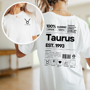 Camiseta Astrologia Zodiac Personalizada Taurus Astrologia 