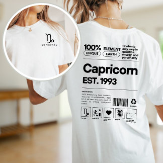 Camiseta Astrologia Zodíaca Personalizada do Capricórnio An