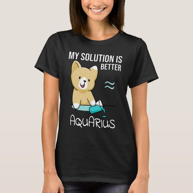 Camiseta Astrology Saying Cute Cat Zodiac Sign Aquarius (Frente)