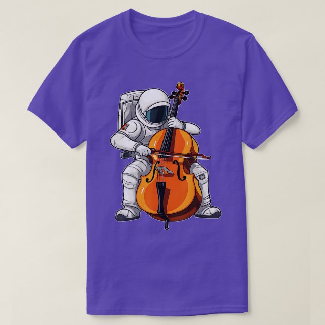Camiseta Astronau Jogador de Cello de Música Cello legal (Frente do Design)