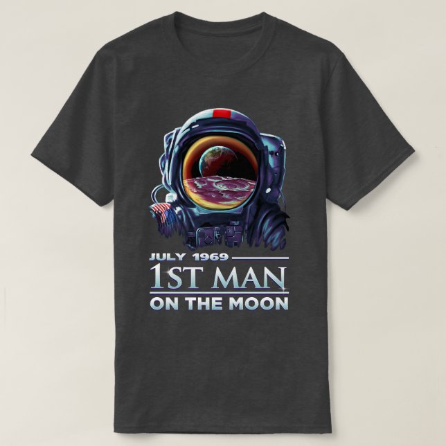 Camiseta Astronaut 1969 First Man on the Moon  DK Studio  (Frente do Design)