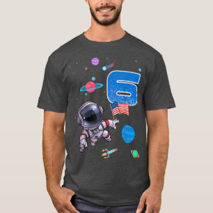 Camiseta Astronaut 6th birthday 6 Years Old Birthday Boy Sp