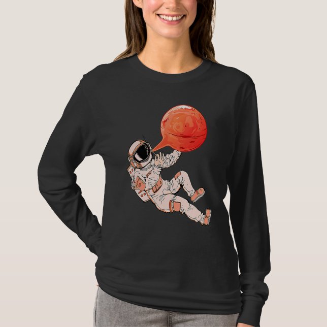 Camiseta Astronaut and Bubble Gum Planet Boys Kids Outer Sp (Frente)