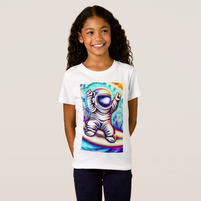 CAMISETA ASTRONAUT AND HIS COSMIC SURFING ADVENTURE (Frente Completa)