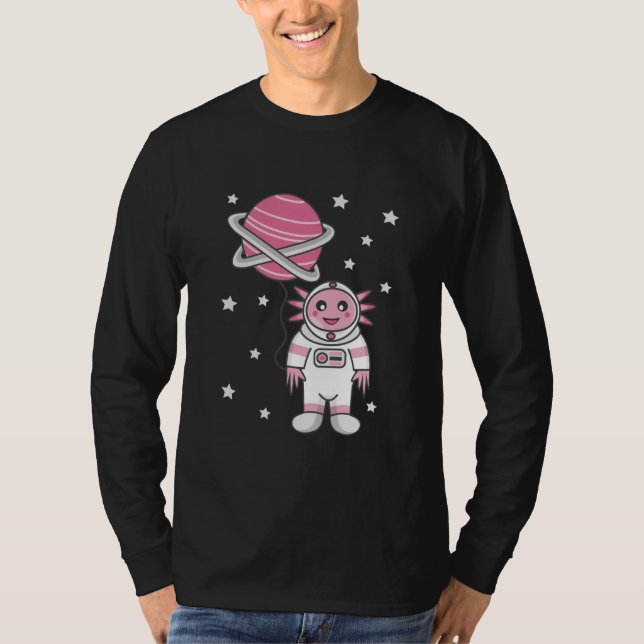 Camiseta Astronaut Axolotl Planet Balloon (Frente)