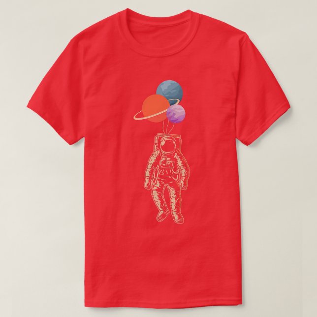 Camiseta Astronaut Balloon Astronaut Space Planet  (Frente do Design)