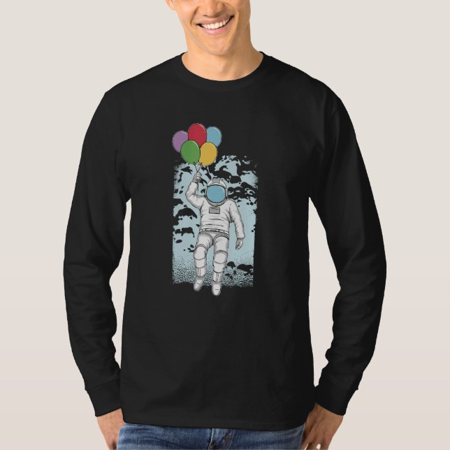 Camiseta Astronaut Balloons Vex Playful Imaginative Space B (Frente)