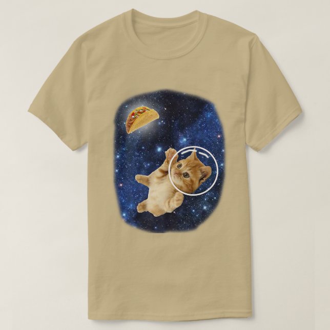 Camiseta Astronaut Cat Crunchy Taco in Space Cute Galay Kit (Frente do Design)