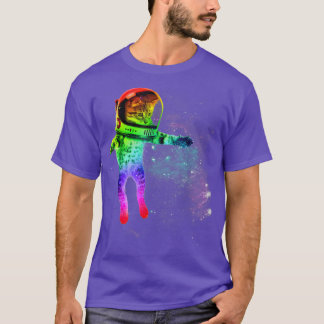 Camiseta Astronaut Cat in Space, Rainbow Colored cat