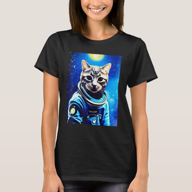 Camiseta Astronaut cat Tee space cat Tee for men, women, ki (Frente)