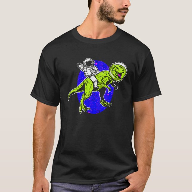 Camiseta Astronaut Dinosaur Science Fiction Space Travel (Frente)