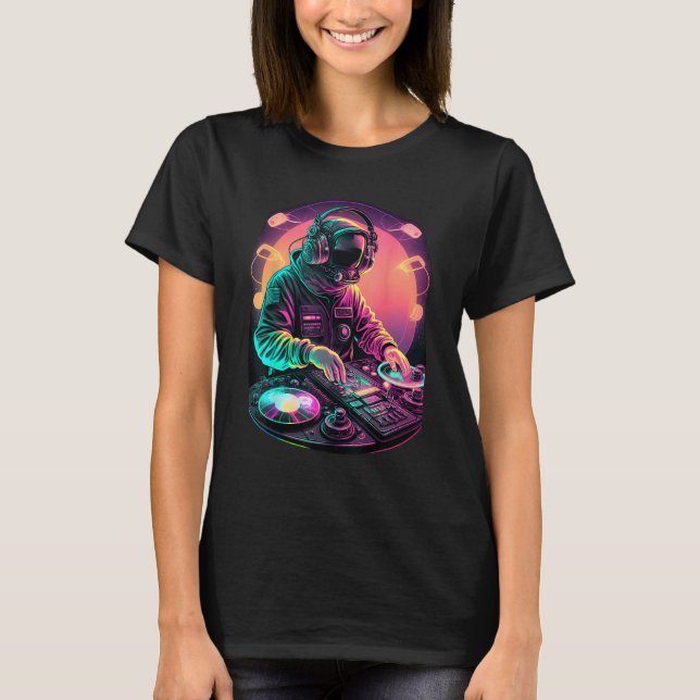Camiseta Astronaut DJ, DJing in Space, EDM cool Graphic (Frente)