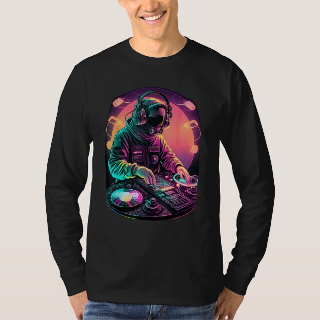 Camiseta Astronaut DJ, DJing in Space, EDM cool Graphic (Frente)