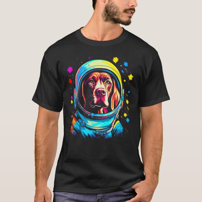 Camiseta Astronaut Dog German Shorthaired Pointer (Frente)