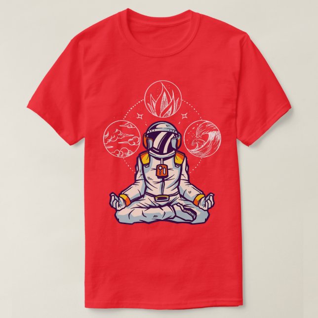 Camiseta Astronaut Elemental Space Meditation I Elements As (Frente do Design)