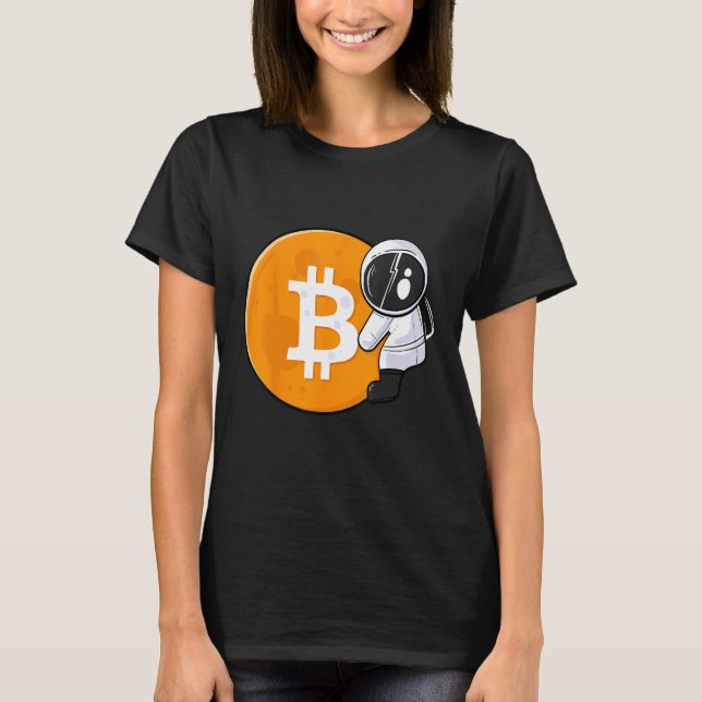 Camiseta Astronaut Holding Bitcoin To The Moon HODL BTC Cry (Frente)