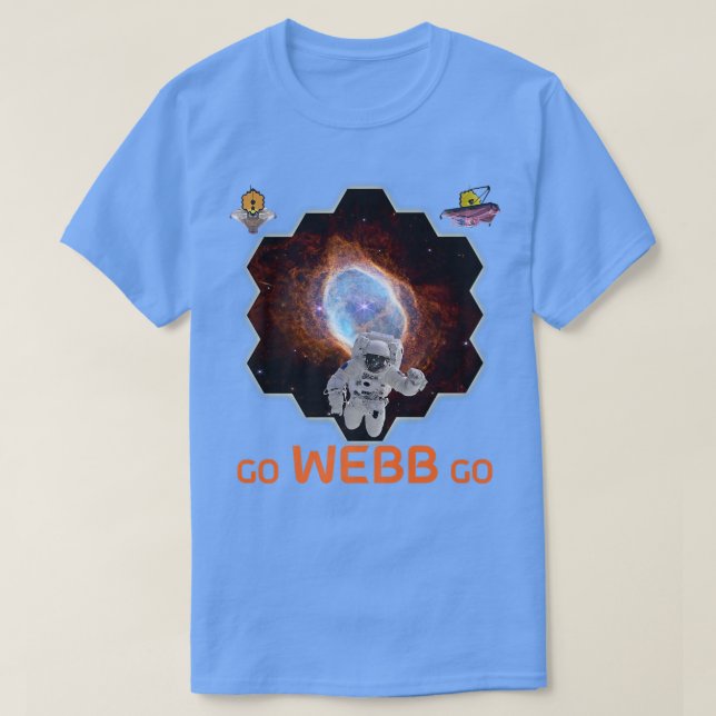 Camiseta Astronaut in Southern Ring Nebula Webb Space Teles (Frente do Design)