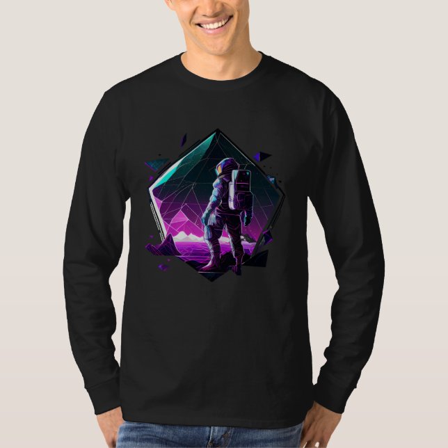Camiseta Astronaut in Space Aesthetic Wave Planet Eclipse   (Frente)
