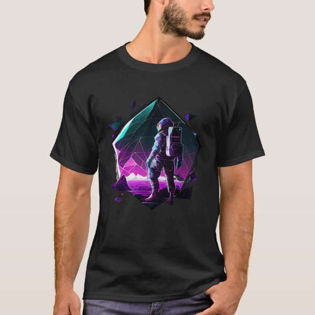 Camiseta Astronaut in Space Aesthetic Wave Planet Eclipse   (Frente)
