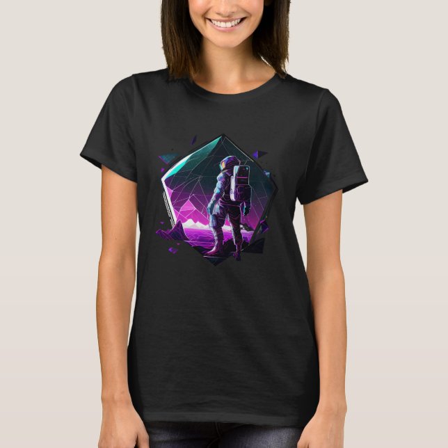 Camiseta Astronaut in Space Aesthetic Wave Planet Eclipse   (Frente)