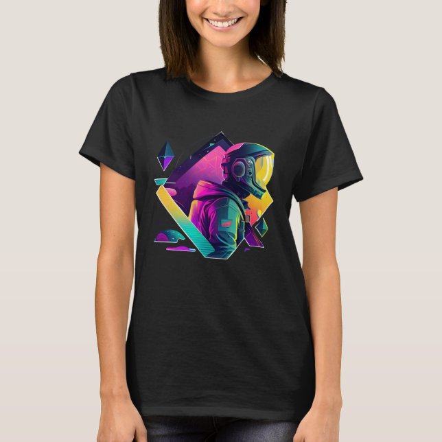 Camiseta Astronaut in Space Aesthetic Wave Planet Eclipse   (Frente)