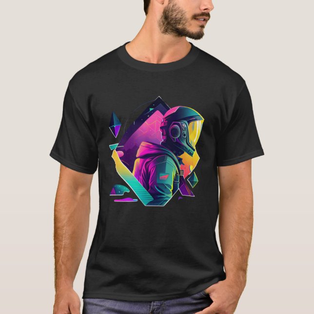 Camiseta Astronaut in Space Aesthetic Wave Planet Eclipse   (Frente)
