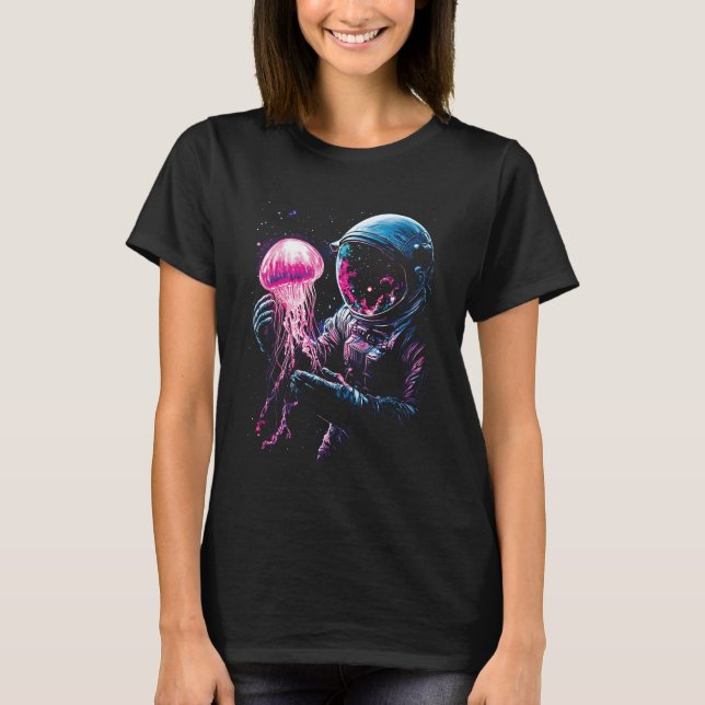 Camiseta Astronaut Jellyfish Outer Space Explorer Galaxy Sc (Frente)