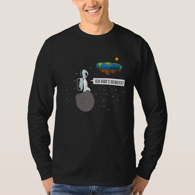 Camiseta Astronaut on the Moon Flat Earth Society Flat Eart (Frente)