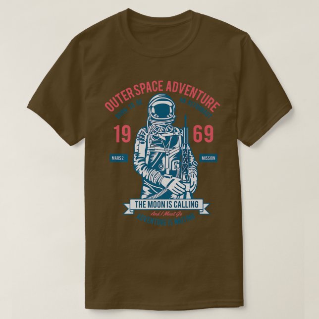 Camiseta Astronaut Outer Space Adventure Scifi Moon Camp Gi (Frente do Design)