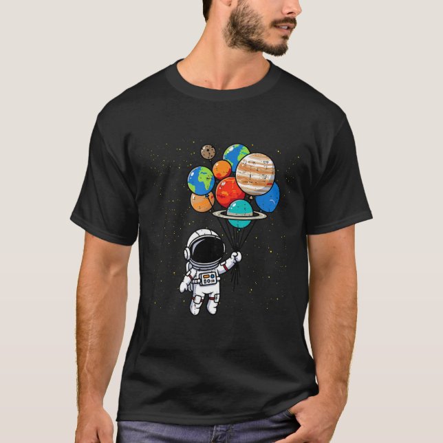 Camiseta Astronaut Planet Balloons Cute Space Galaxy Boys G (Frente)