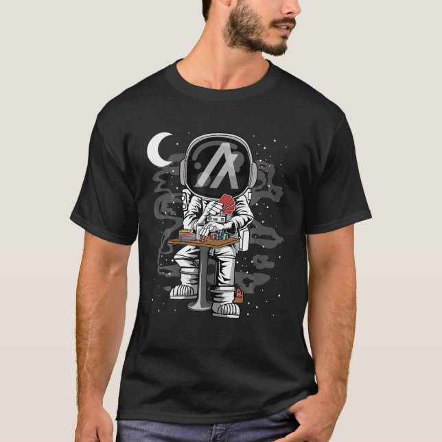 Camiseta Astronaut Poker Algorand ALGO Coin To The Moon Cry (Frente)