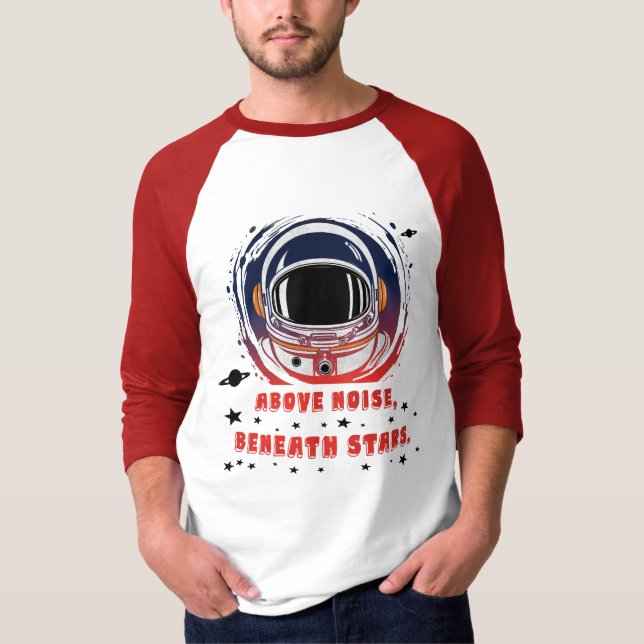 Camiseta Astronaut Portrait Sleeve Raglan T-Shirt (Frente)