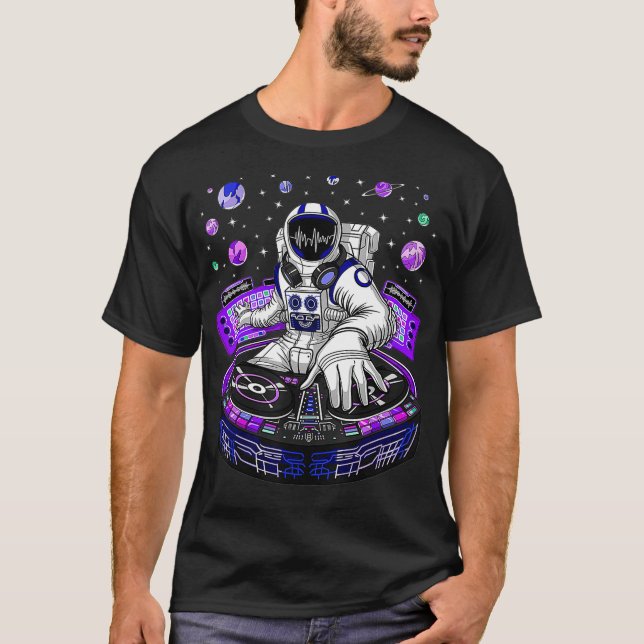 Camiseta Astronaut Psychedelic Music DJ Psytrance Techno (Frente)