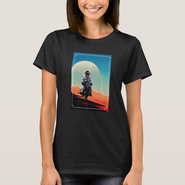 Camiseta Astronaut Riding A Motorcycle In Space  1 (Frente)