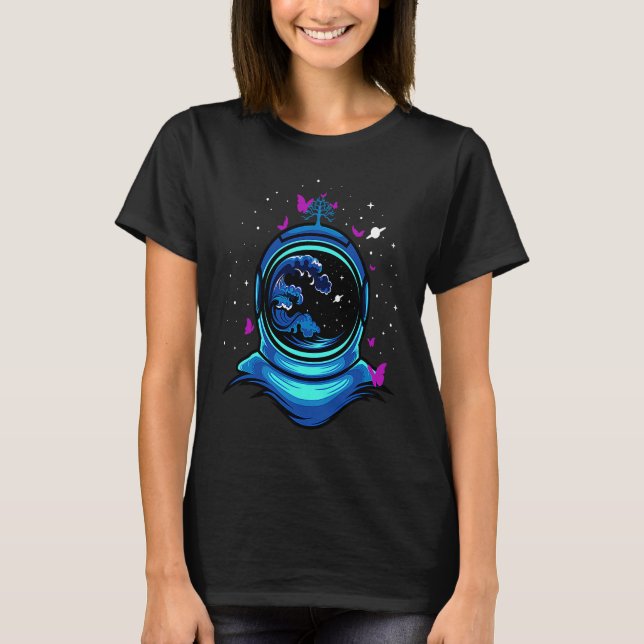 Camiseta Astronaut  Space Butterflies Astronauts Helmet Cos (Frente)