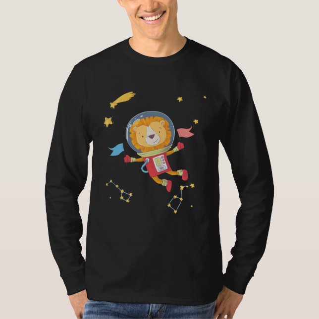 Camiseta astronaut space lion wear galaxy (Frente)