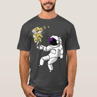 Camiseta Astronaut With Flowers 