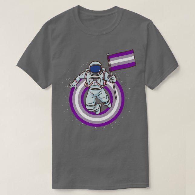 Camiseta Astronaut With Grayseual Pride Flag  (Frente do Design)