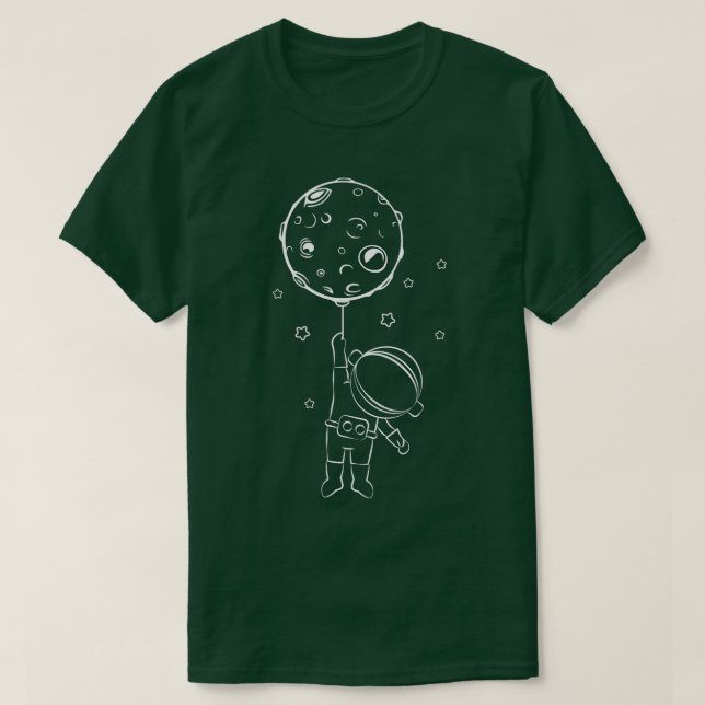 Camiseta Astronaut Witth Moon Balloon Kids Cute Astronaut  (Frente do Design)