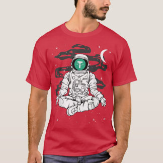 Camiseta Astronaut Yoga Tether USDT Coin To The Moon Crypto