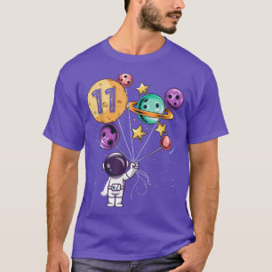 Camiseta Astronauta 11 Birthday Boys Girls Space lover 11