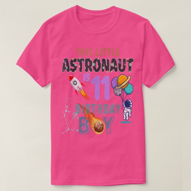 Camiseta Astronauta 11 do Astronauta do Dia de Aniversário  (Frente do Design)