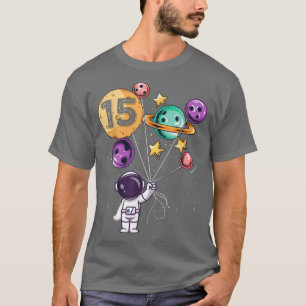 Camiseta Astronauta 15 Birthday Boys Girls Space lover 15