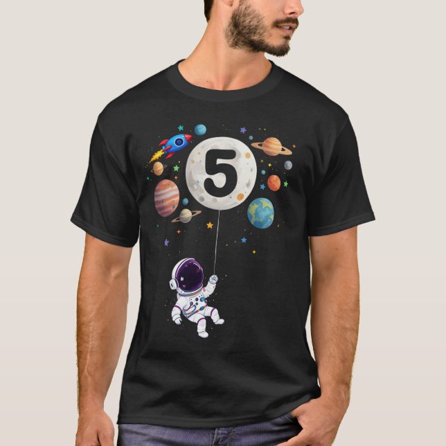 Camiseta Astronauta 5 Astronauta de 5 anos Astronauta (Frente)