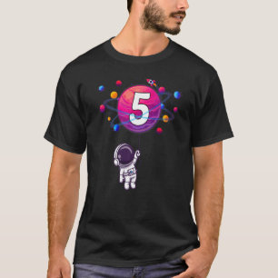 Camiseta Astronauta 5 Astronauta de Menino de Aniversário d