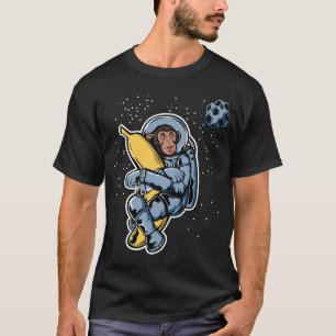 Camiseta Astronauta Abraçando Banana no Espaço