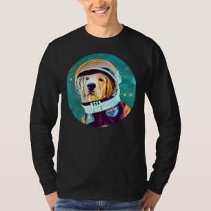 Camiseta Astronauta Adorável De Retriever De Ouro Para Retr