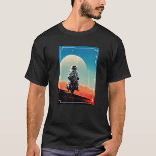 Camiseta Astronauta Andando Moto No Espaço 1