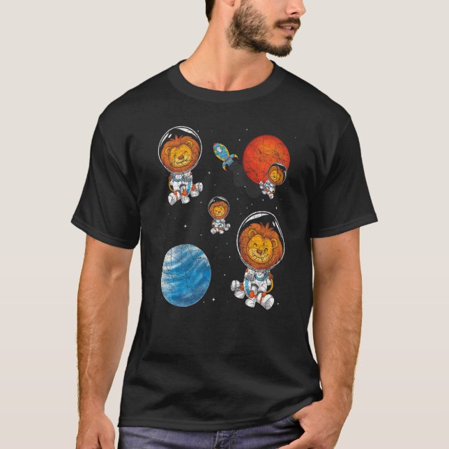 Camiseta Astronauta Animal da África Viagem do Planeta (Frente)