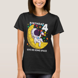 Camiseta Astronauta Aniversário de 4 anos Espaço Amoroso